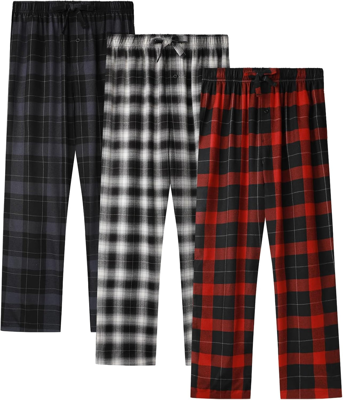 BAMBOO COOL Men's Pajama Bottoms Plaid Pajamas Pants Soft Lounge Woven Pj