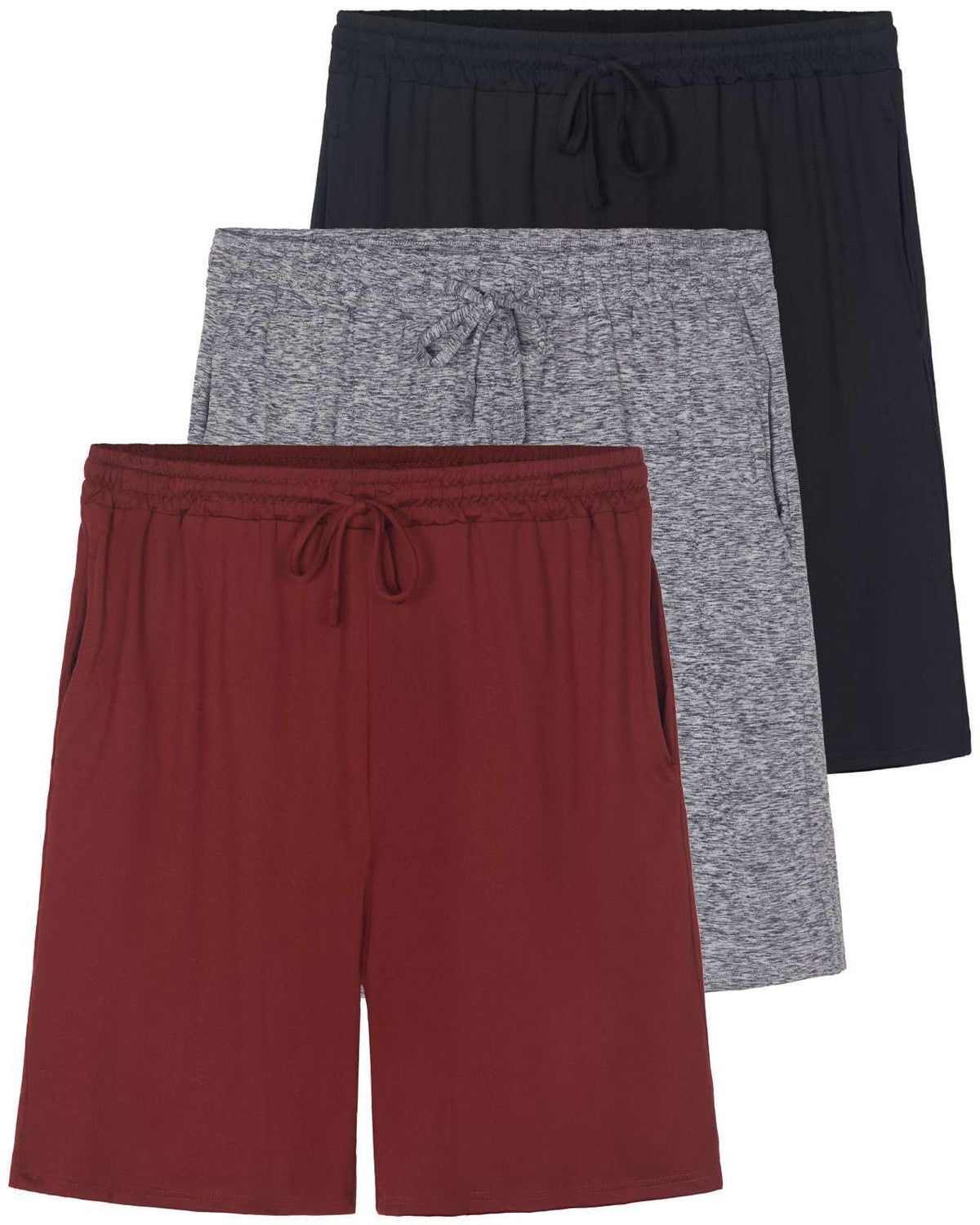 3 Pack Men's Pajama Shorts Sleep Lounge Casual PJ Comfy Cooling Pockets
