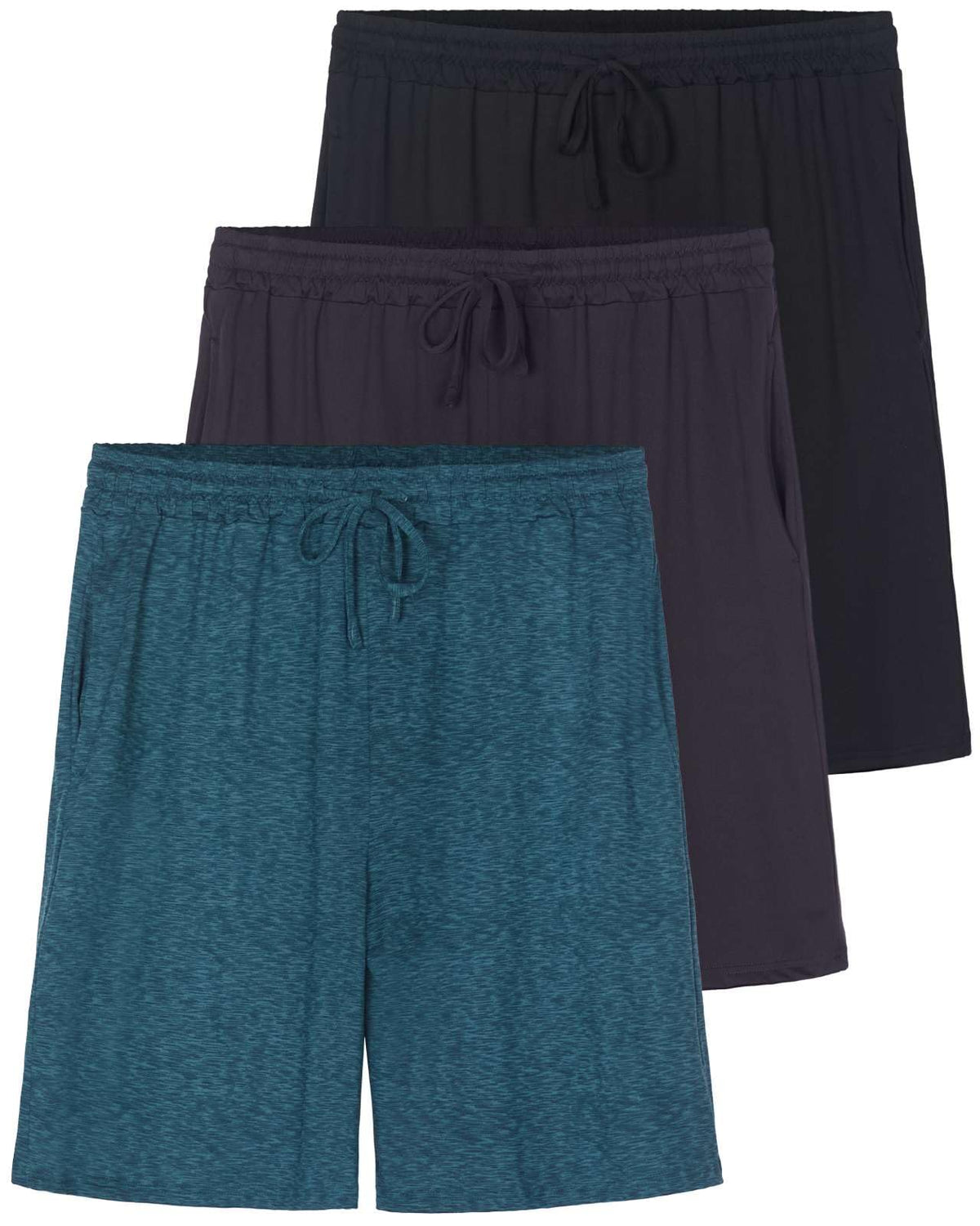 3 Pack Men's Pajama Shorts Sleep Lounge Casual PJ Comfy Cooling Pockets