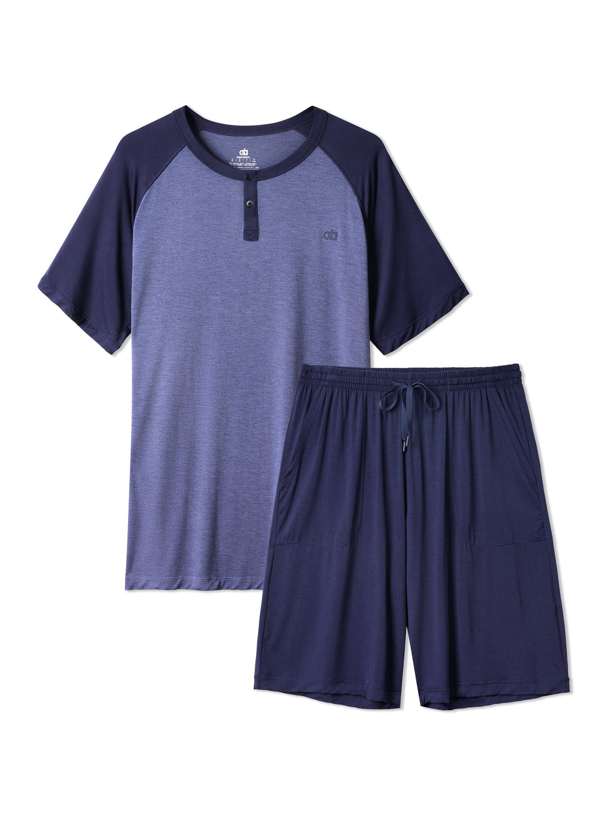 DAVID ARCHY Men's Bamboo Rayon Cooling Pajama Set, T-Shirt and Shorts