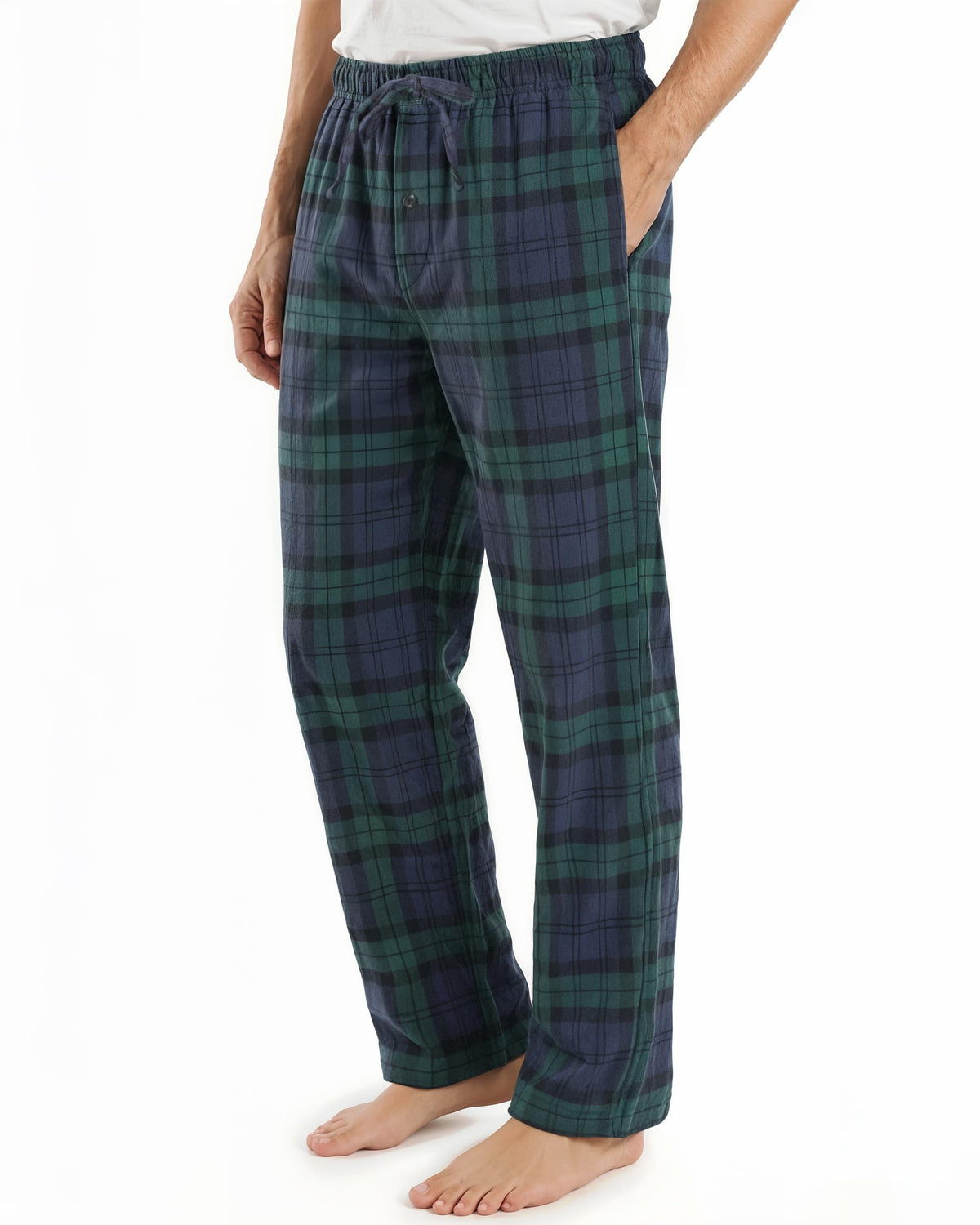 100% Soft Cotton Men Flannel Pajama Pants with Pockets