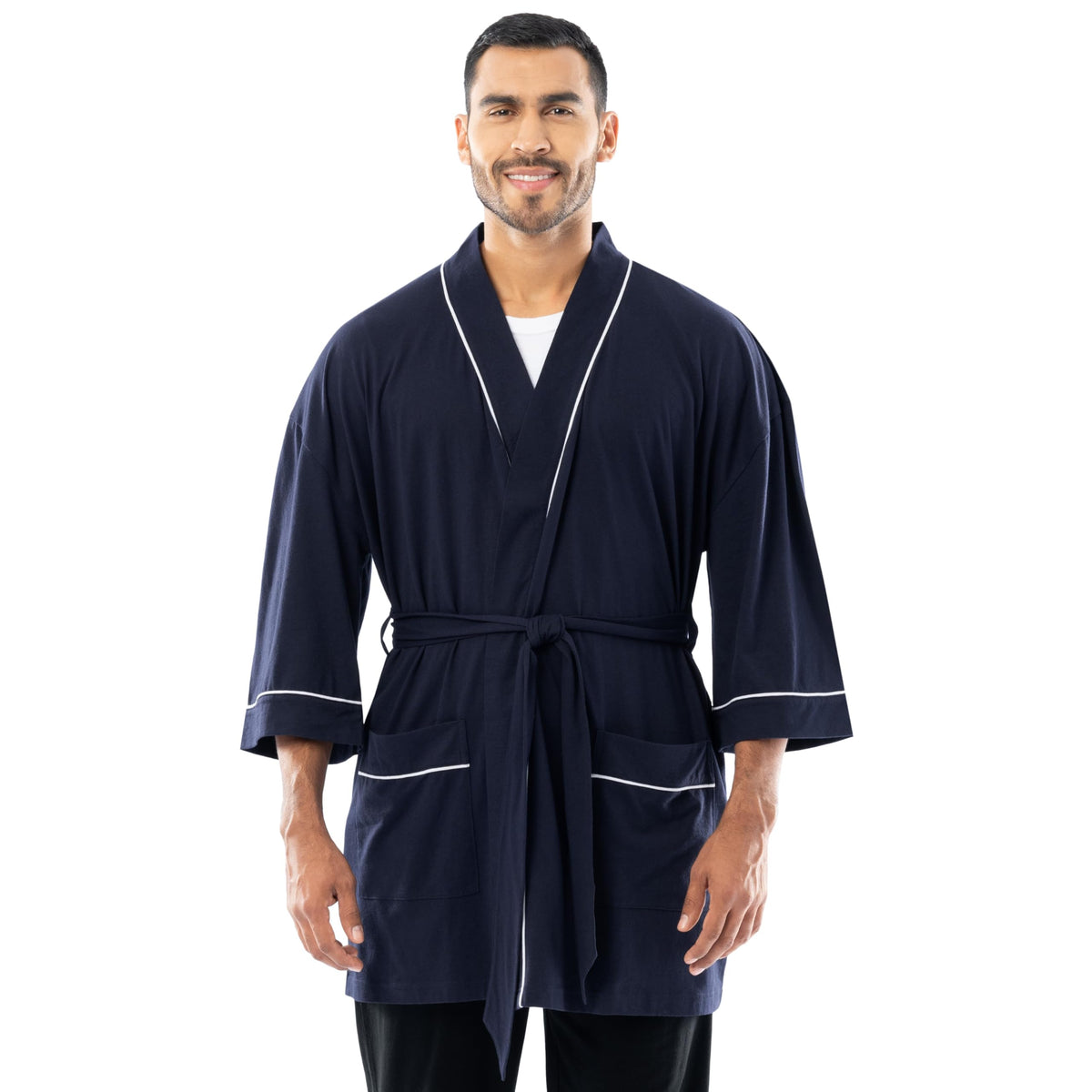 Fruit of the Loom Men's Jersey Knit Kimono Robe