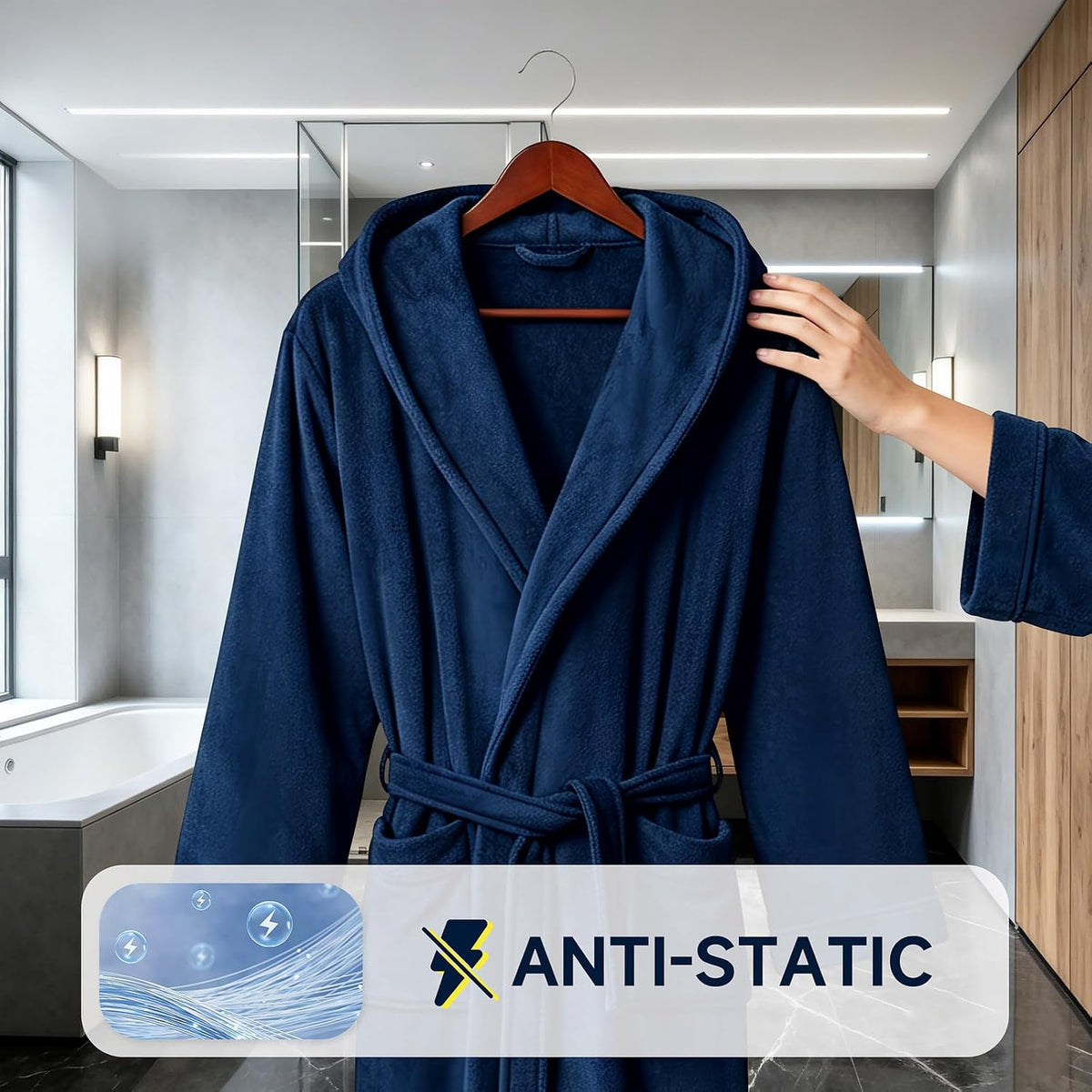 Men's Hooded Robe, Premium Plush Warm Bathrobe