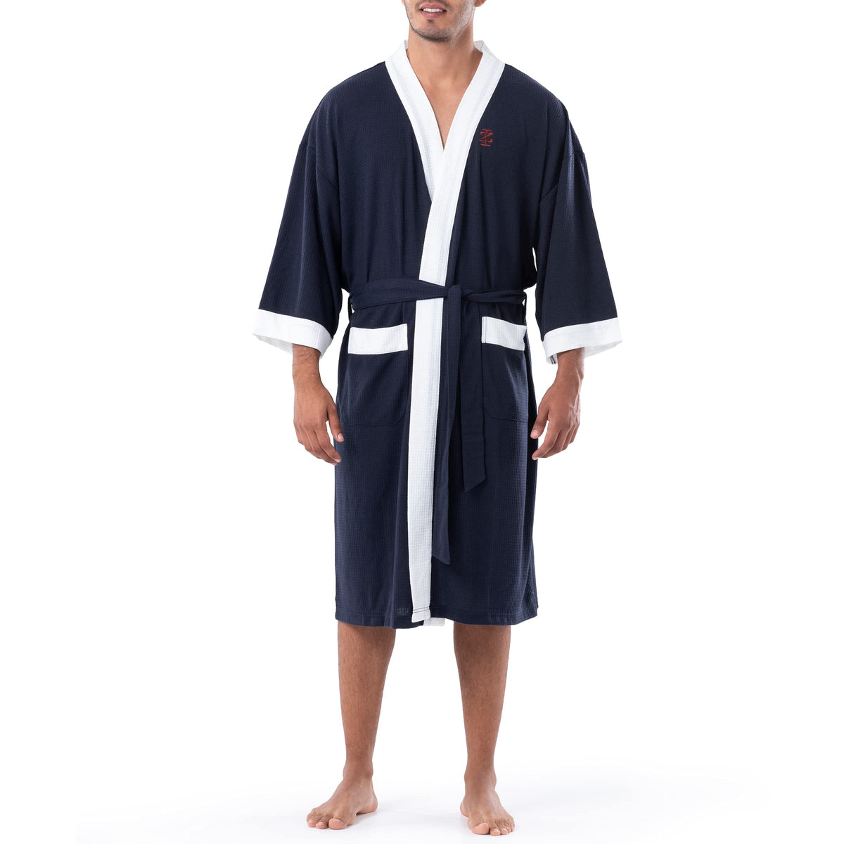 IZOD Men's Waffle Knit Kimono Robe