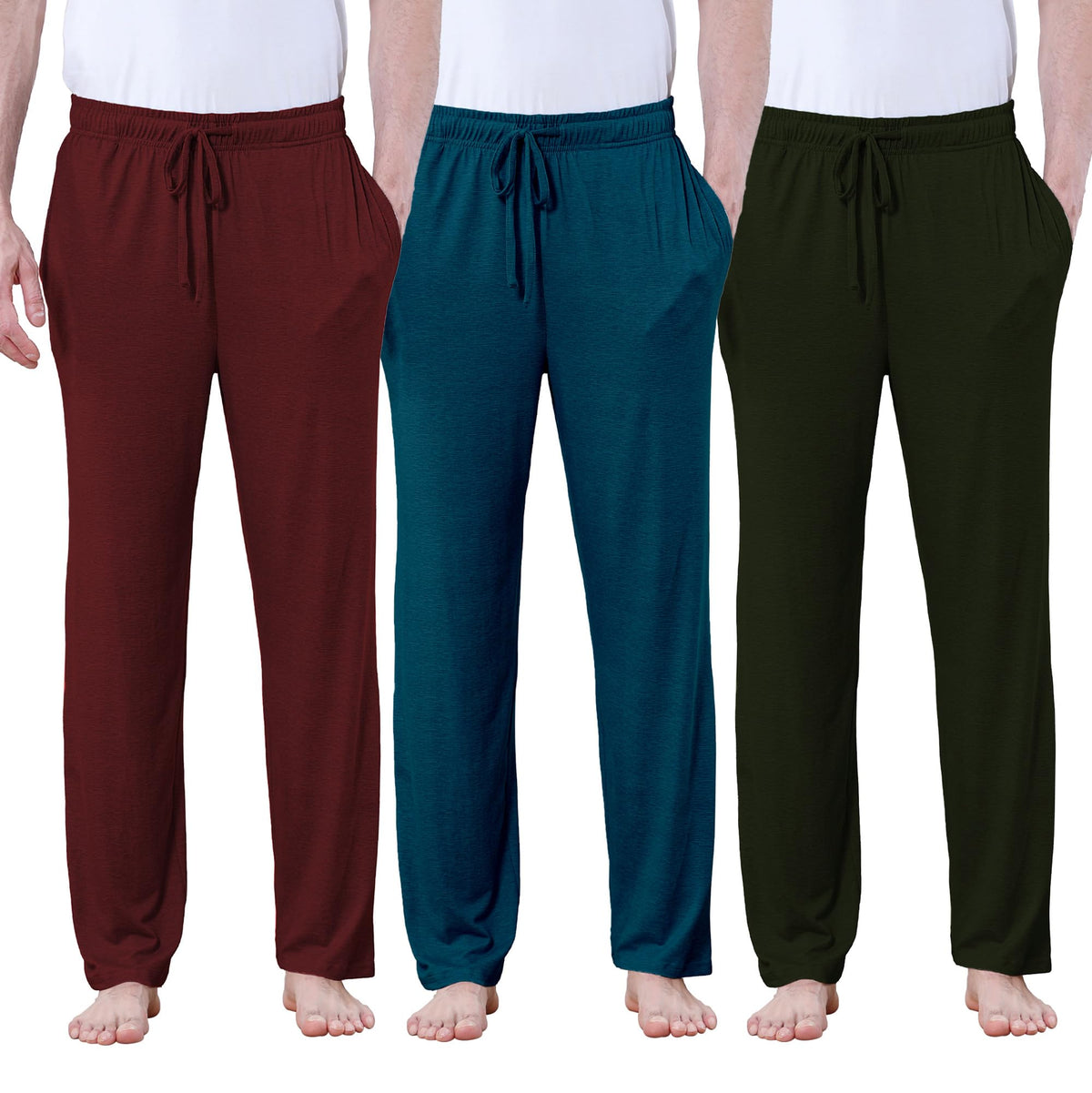 DITOK Men's Lightweight Pajama Pants Soft Lounge Sleep Joggers Adjustable Drawstring & Pockets All-Season Sleepwear