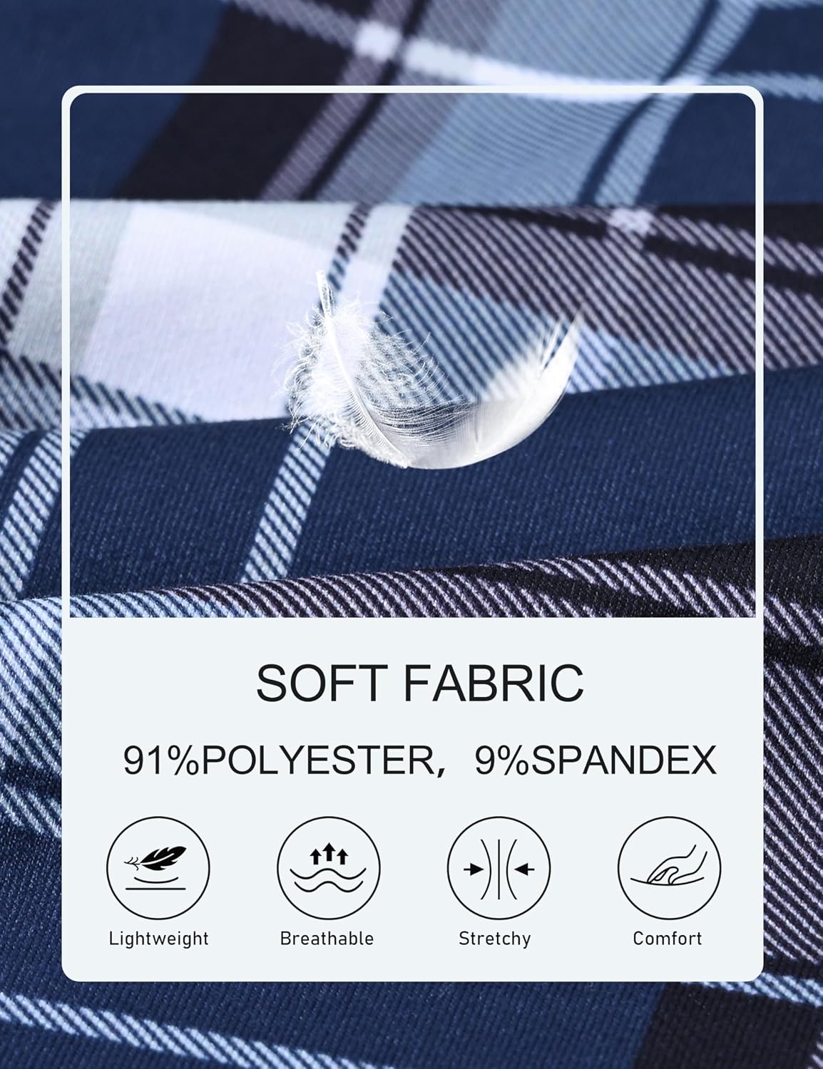 MoFiz Mens Pajamas Sets Long Sleeve Soft Plaid Christmas Pjs with Pockets