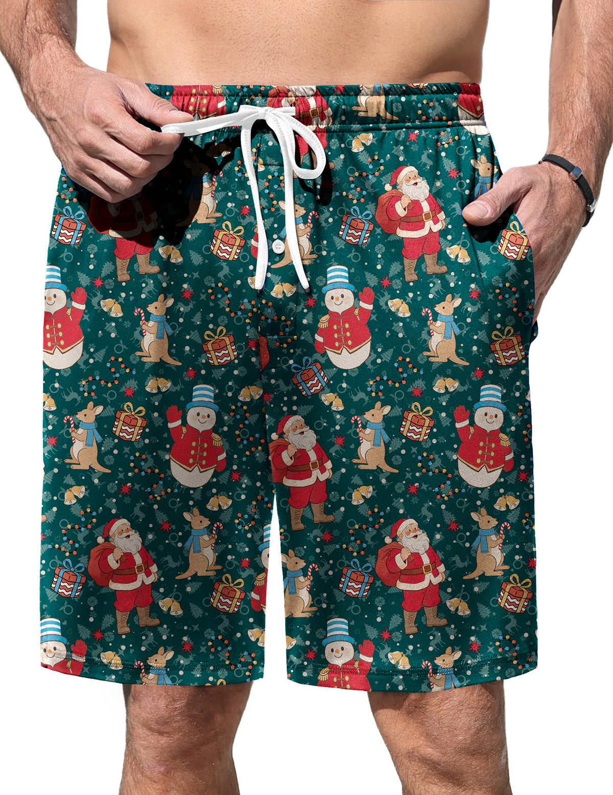 Ekouaer Men's Pajama Shorts Soft Sleepwear Bottoms Pj Shorts with Pocket