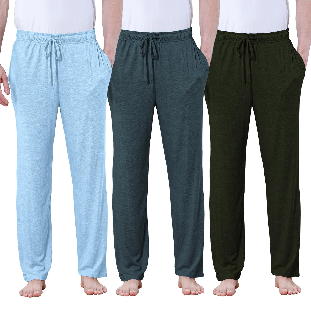 DITOK Men's Lightweight Pajama Pants Soft Lounge Sleep Joggers Adjustable Drawstring & Pockets All-Season Sleepwear