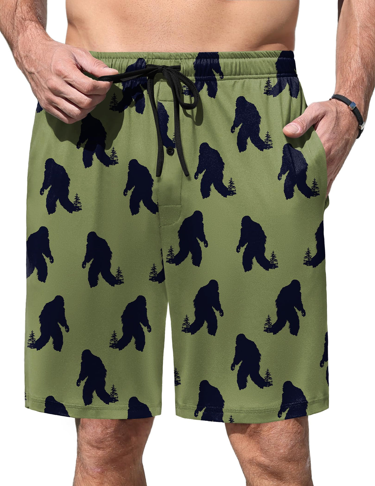 Ekouaer Men's Pajama Shorts Soft Sleepwear Bottoms Pj Shorts with Pocket