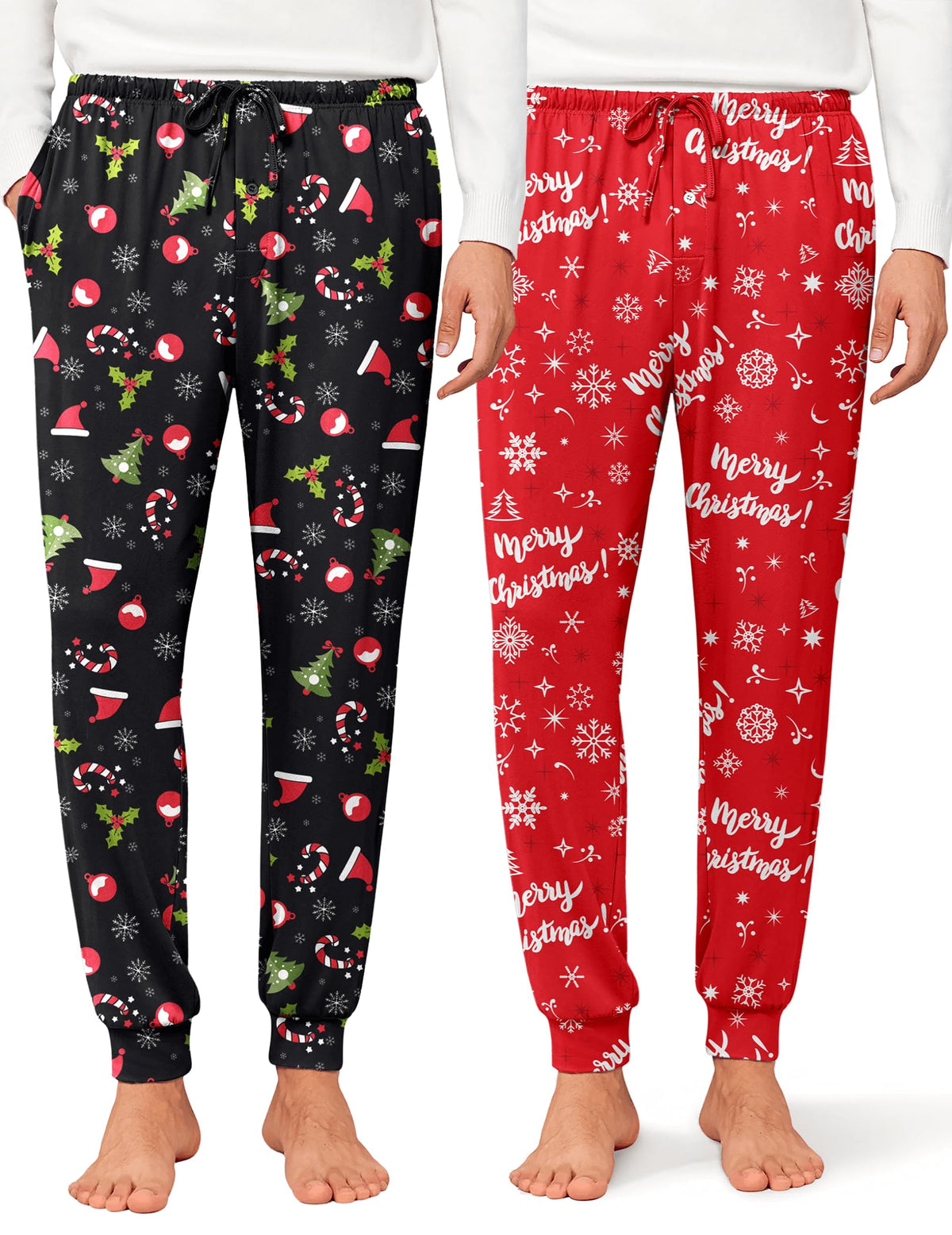 Ekouaer Mens Pajama Pants Jogger Comfy Loungewear with Pockets Drawstring