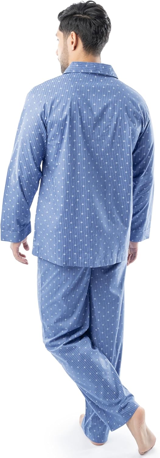 Fruit of the Loom Men's Long Sleeve Broadcloth Pajama Set