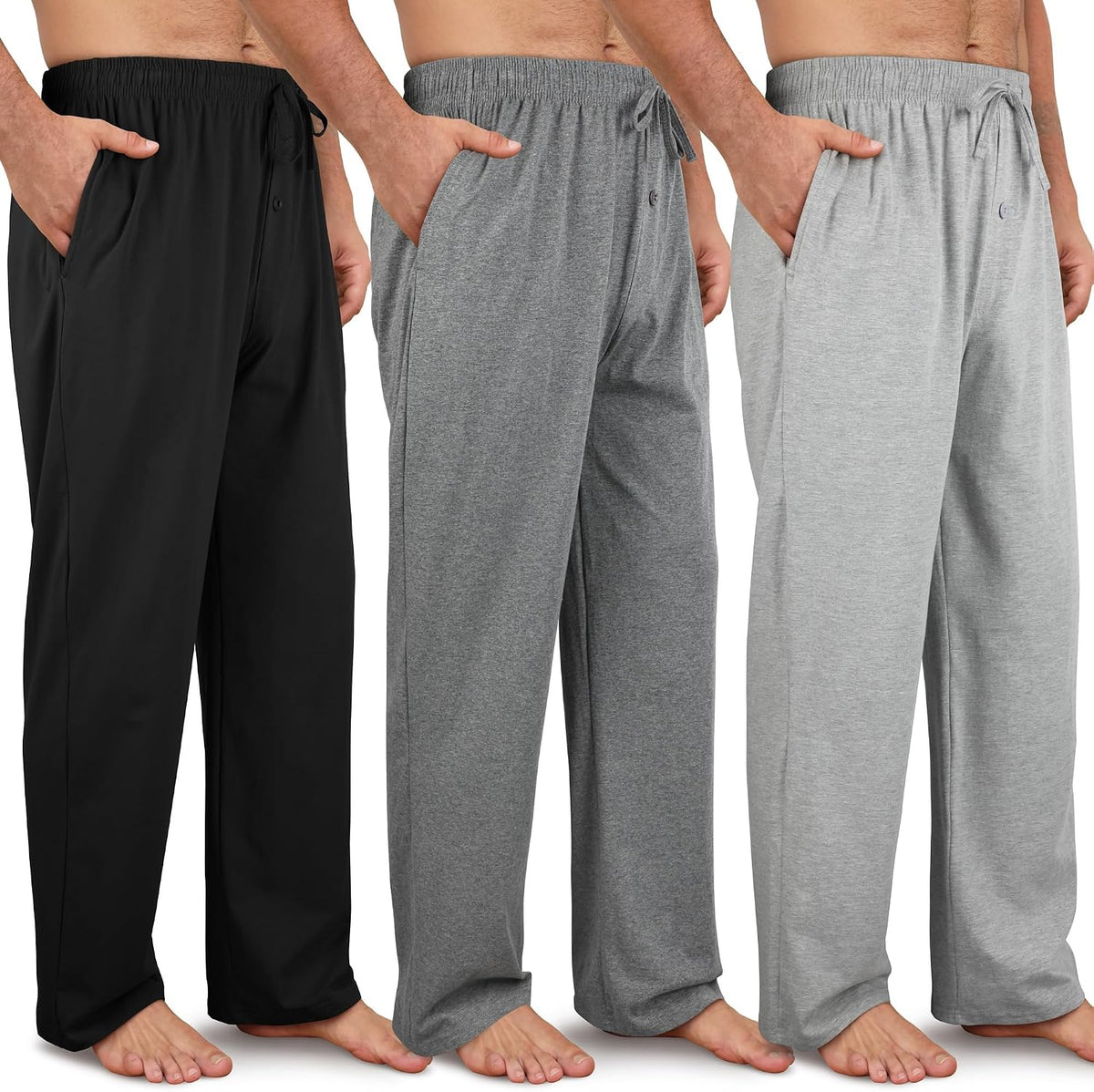 Men's Cotton Pajama Pants Soft Pjs Bottoms Lounge Sleepwear