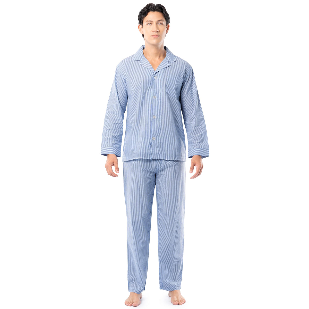 Fruit of the Loom Men's Long Sleeve Broadcloth Pajama Set