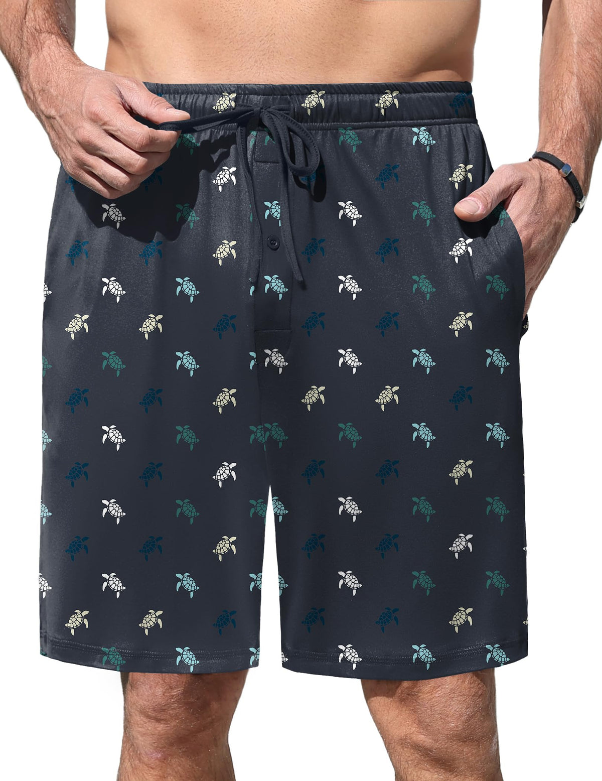 Ekouaer Men's Pajama Shorts Soft Sleepwear Bottoms Pj Shorts with Pocket