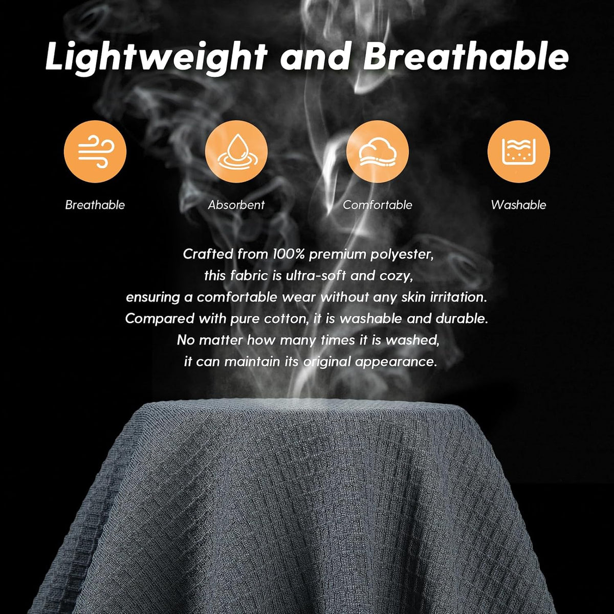 FashGudim Mens Lightweight Waffle Knit Robe Soft Kimono Spa Bathrobes Knee Length Summer Robes