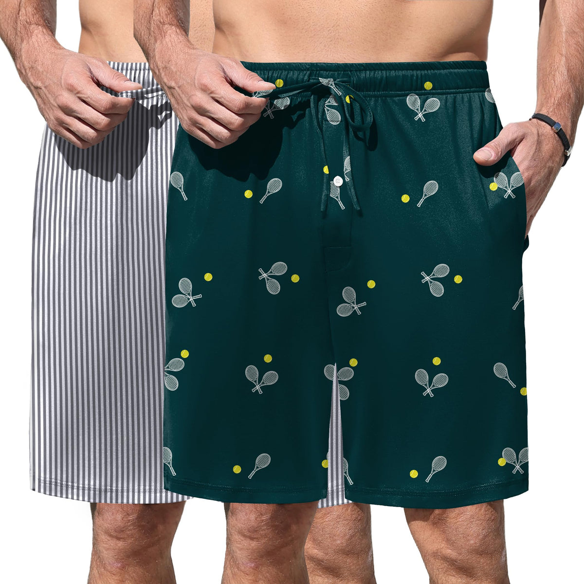 Ekouaer Men's Pajama Shorts Soft Sleepwear Bottoms Pj Shorts with Pocket