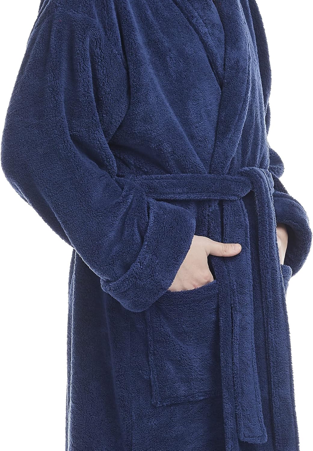 Arus Men's Shawl Collar Full Length Tall Long Fleece Robe, Turkish Bathrobe