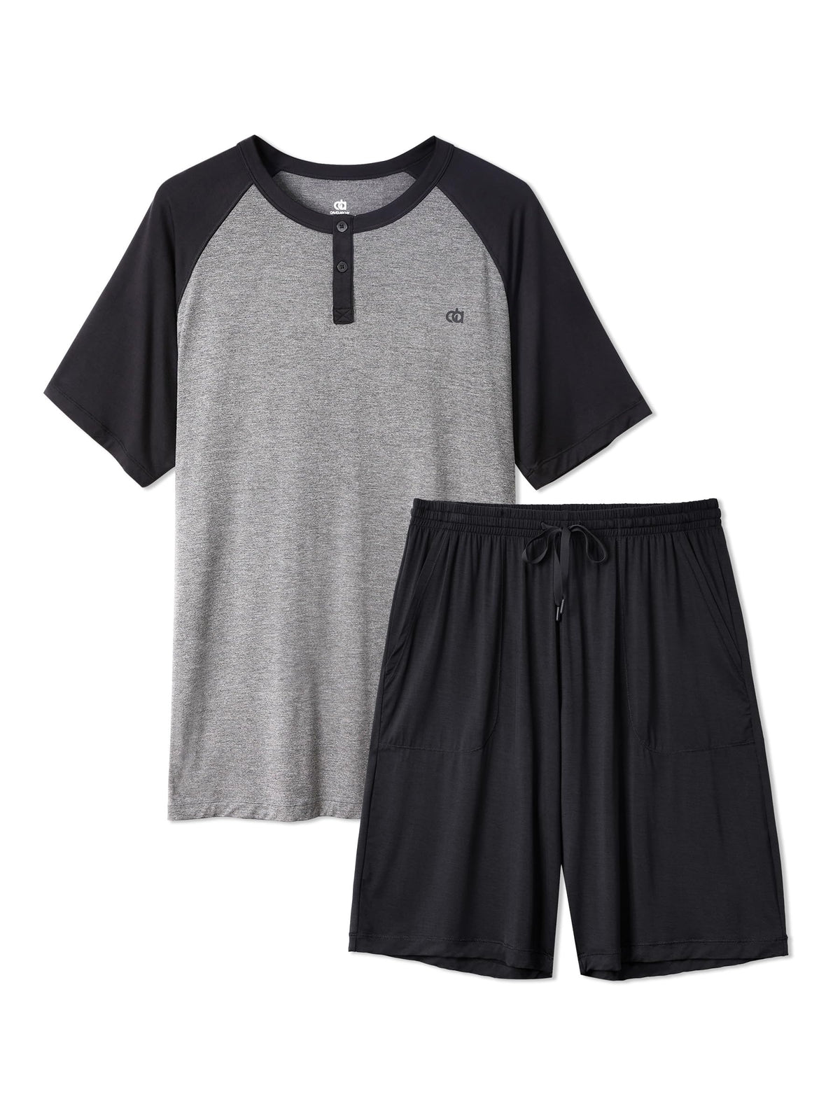 DAVID ARCHY Men's Bamboo Rayon Cooling Pajama Set, T-Shirt and Shorts