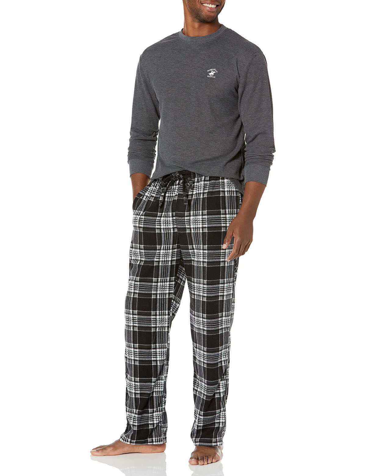 Beverly Hills Polo Club Men's Beverly Hills Polo Polar Fleece Set W/Ls Thermal Top