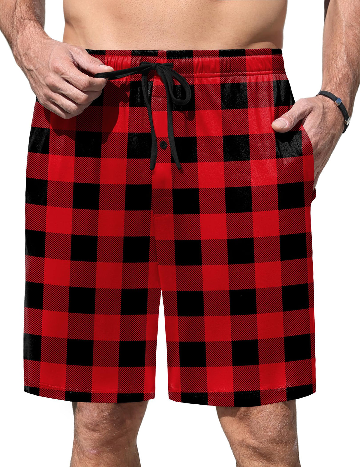 Ekouaer Men's Pajama Shorts Soft Sleepwear Bottoms Pj Shorts with Pocket