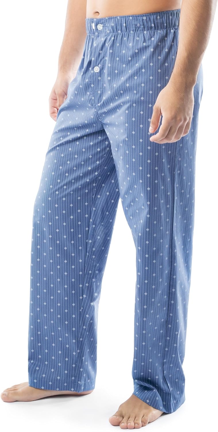 Fruit of the Loom Men's Long Sleeve Broadcloth Pajama Set