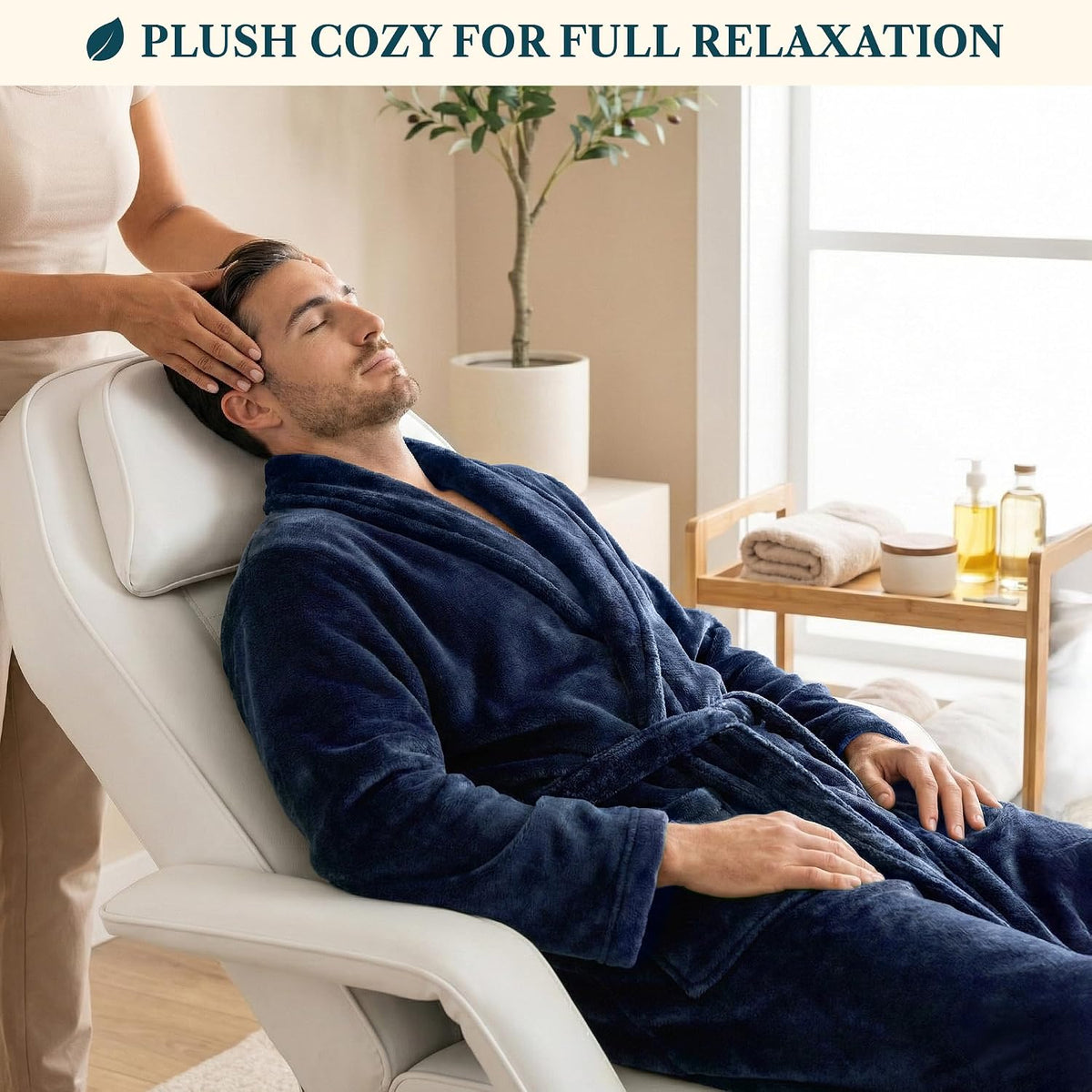 PAVILIA Mens Soft Fleece Bathrobe Lightweight Long Robe for Men Shower Bath
