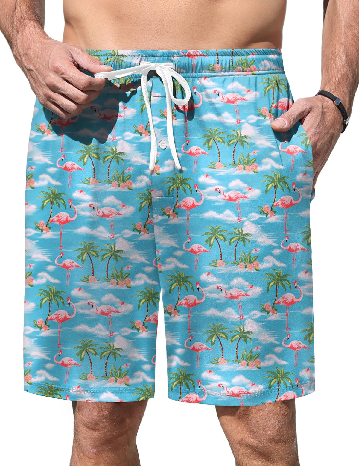 Ekouaer Men's Pajama Shorts Soft Sleepwear Bottoms Pj Shorts with Pocket