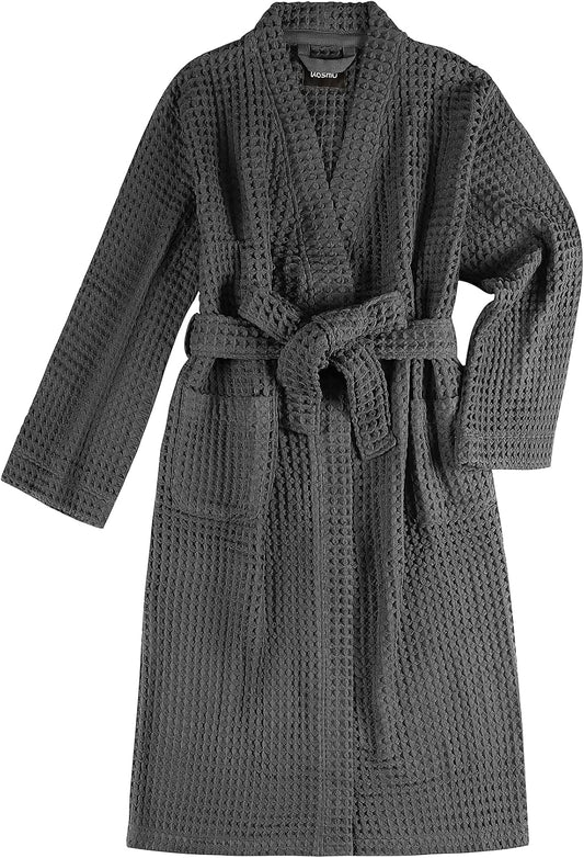 Luxury Organic Japanese Cotton Hotel & Spa Waffle Bathrobe for Men and Women (Hooded/Kimono)
