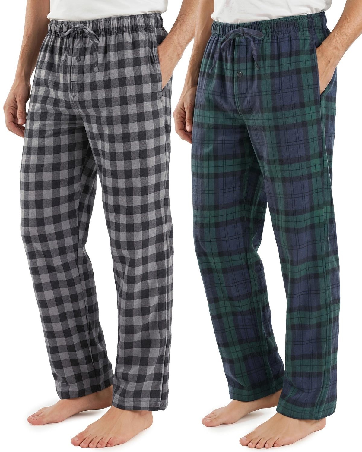 100% Soft Cotton Men Flannel Pajama Pants with Pockets