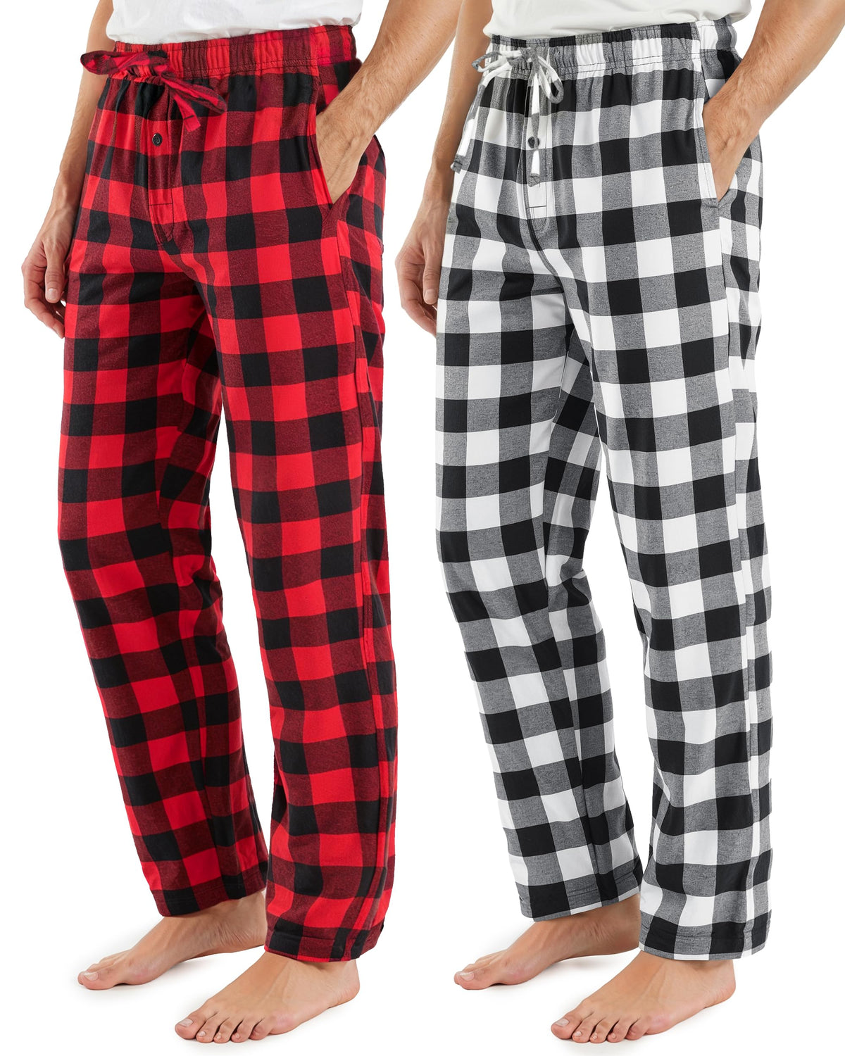 100% Soft Cotton Men Flannel Pajama Pants with Pockets