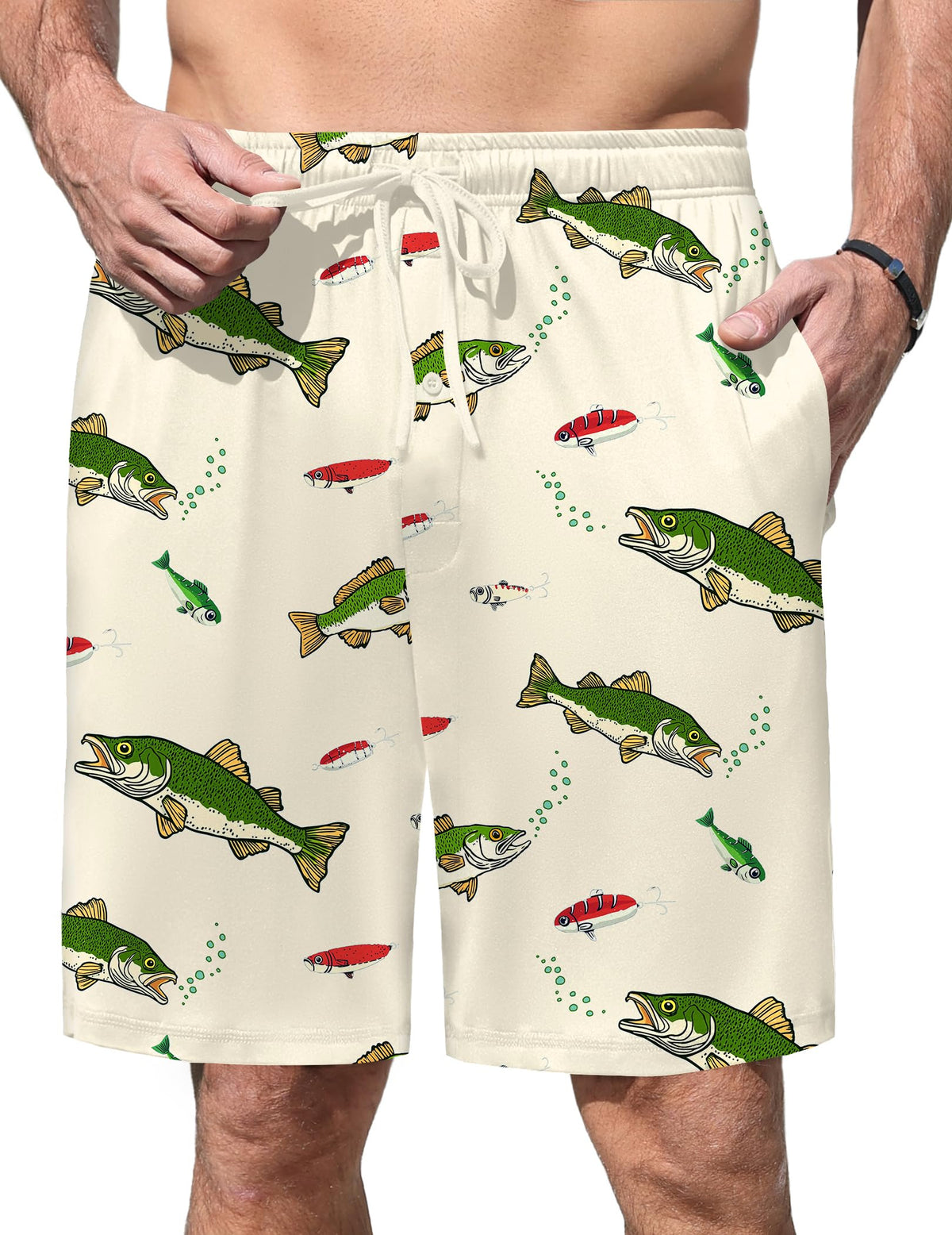 Ekouaer Men's Pajama Shorts Soft Sleepwear Bottoms Pj Shorts with Pocket