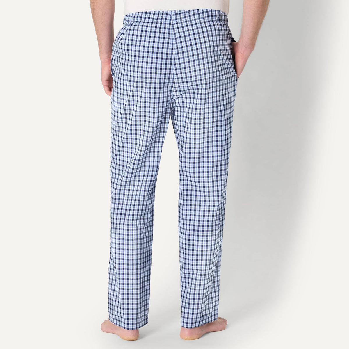 Amazon Essentials Men's Cotton Poplin Straight-Fit Pajama Pants with Pockets, Elastic Waist, Drawstring