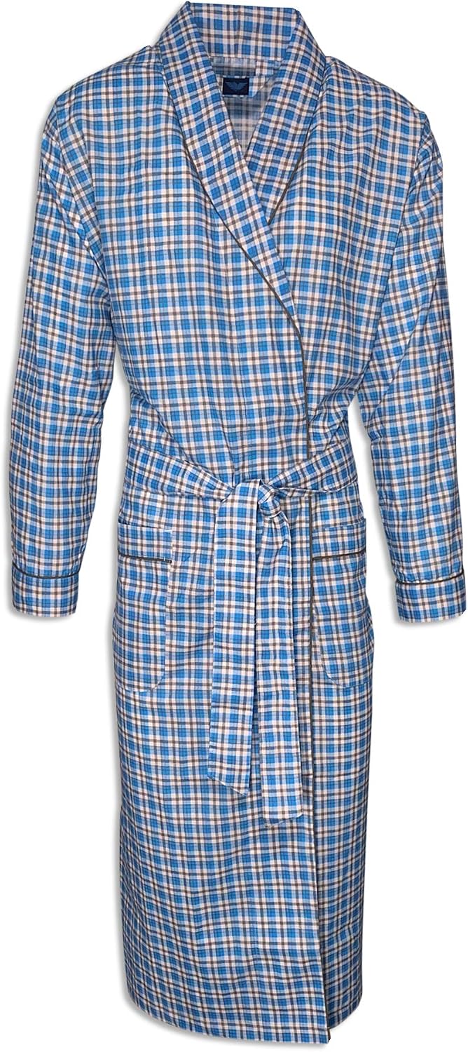 AMERICAN HEAVEN Mens 2-Pack Lightweight Sleep/Lounge Long Bath Robe -Premium Cotton Blend