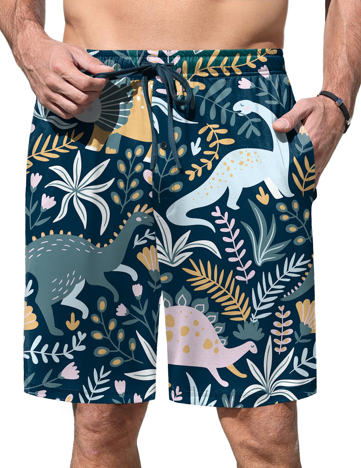 Ekouaer Men's Pajama Shorts Soft Sleepwear Bottoms Pj Shorts with Pocket