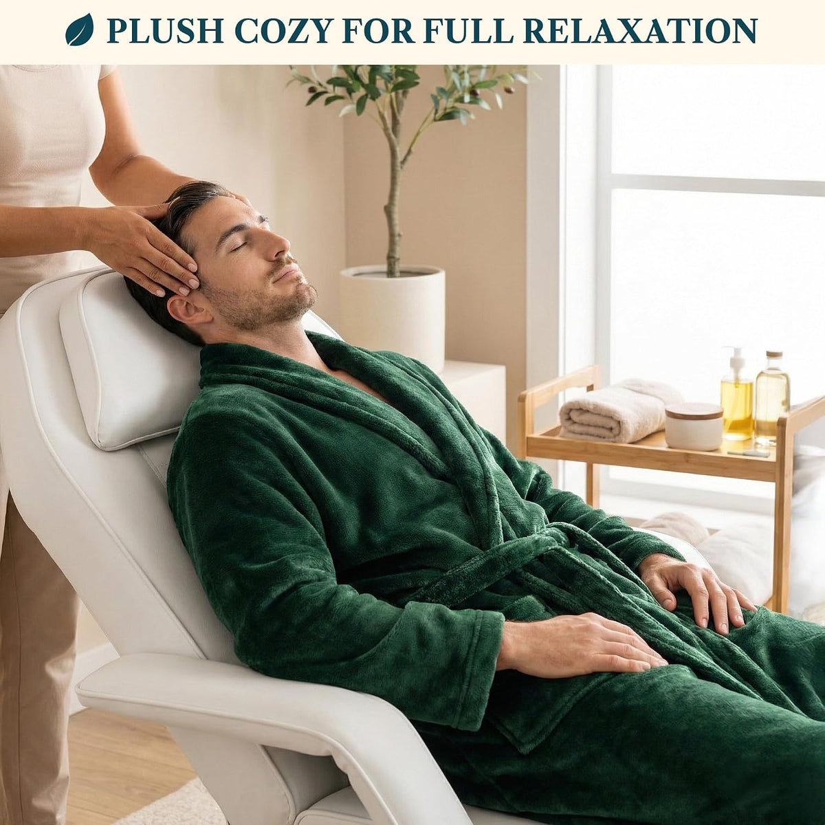 PAVILIA Mens Soft Fleece Bathrobe Lightweight Long Robe for Men Shower Bath
