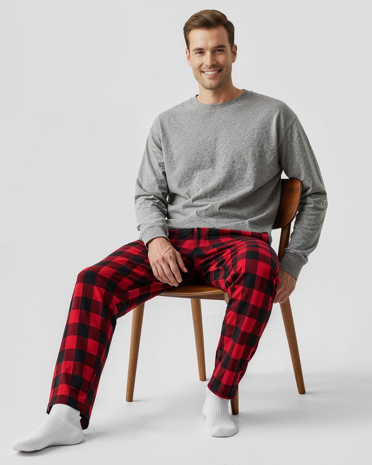 100% Soft Cotton Men Flannel Pajama Pants with Pockets