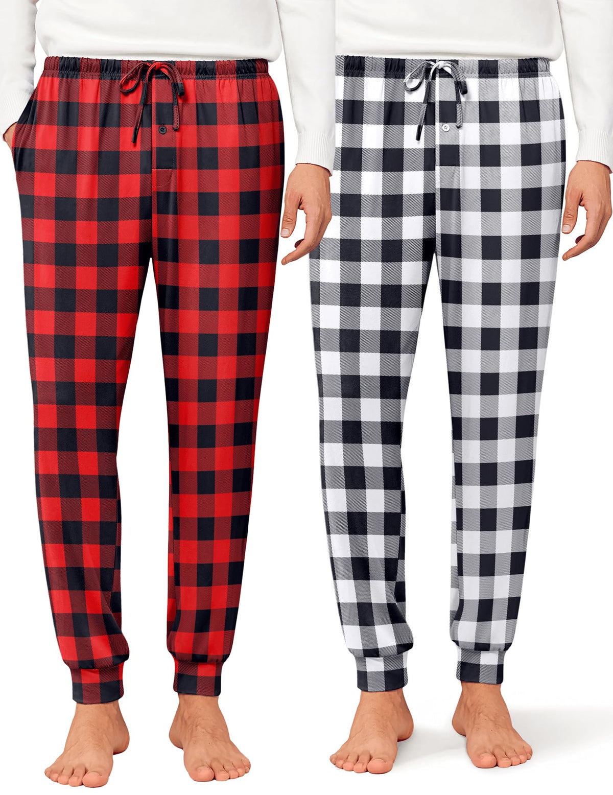 Ekouaer Mens Pajama Pants Jogger Comfy Loungewear with Pockets Drawstring