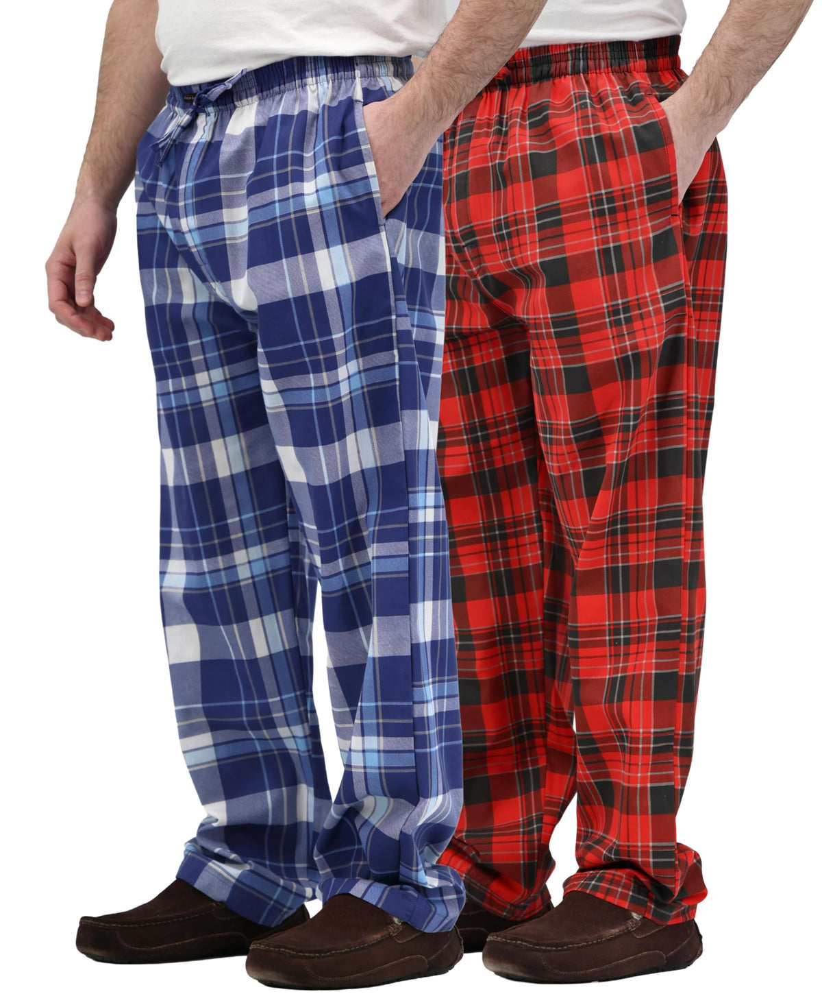 Andrew Scott Men's Drawstring Lounge Pants | Soft Woven Premium Cotton Blended PJ Bottoms | Multi Packs & Colors