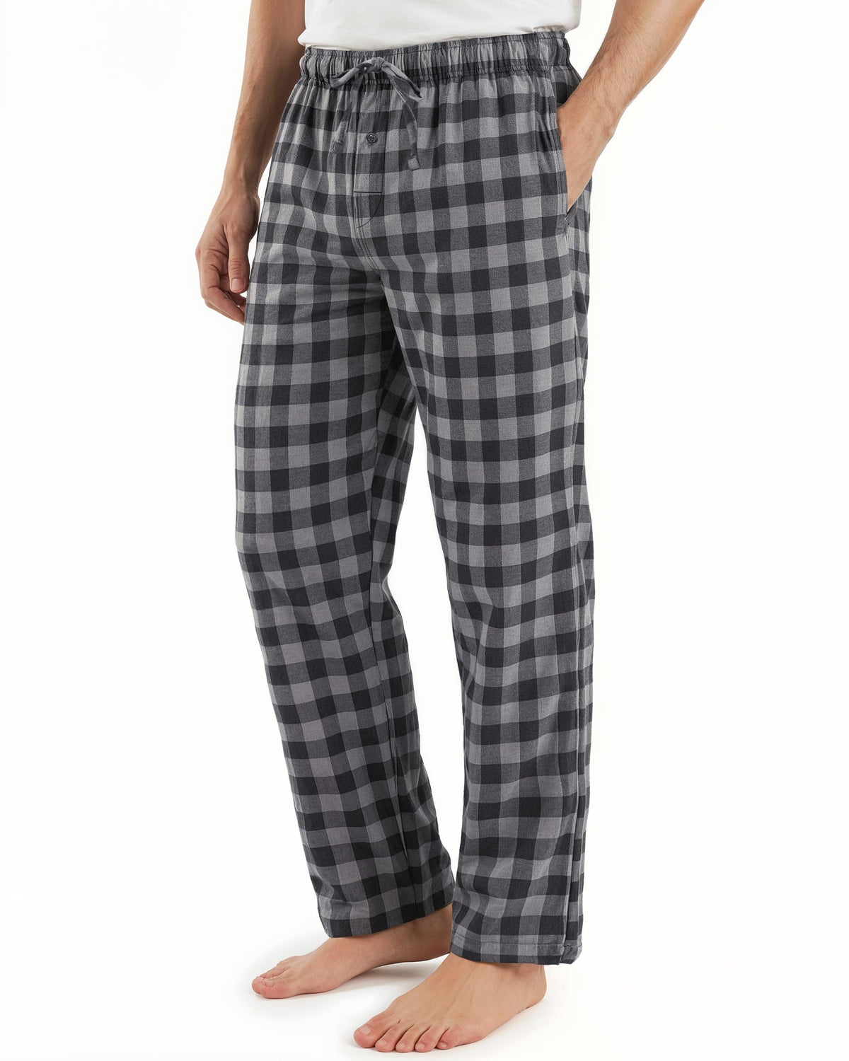 100% Soft Cotton Men Flannel Pajama Pants with Pockets
