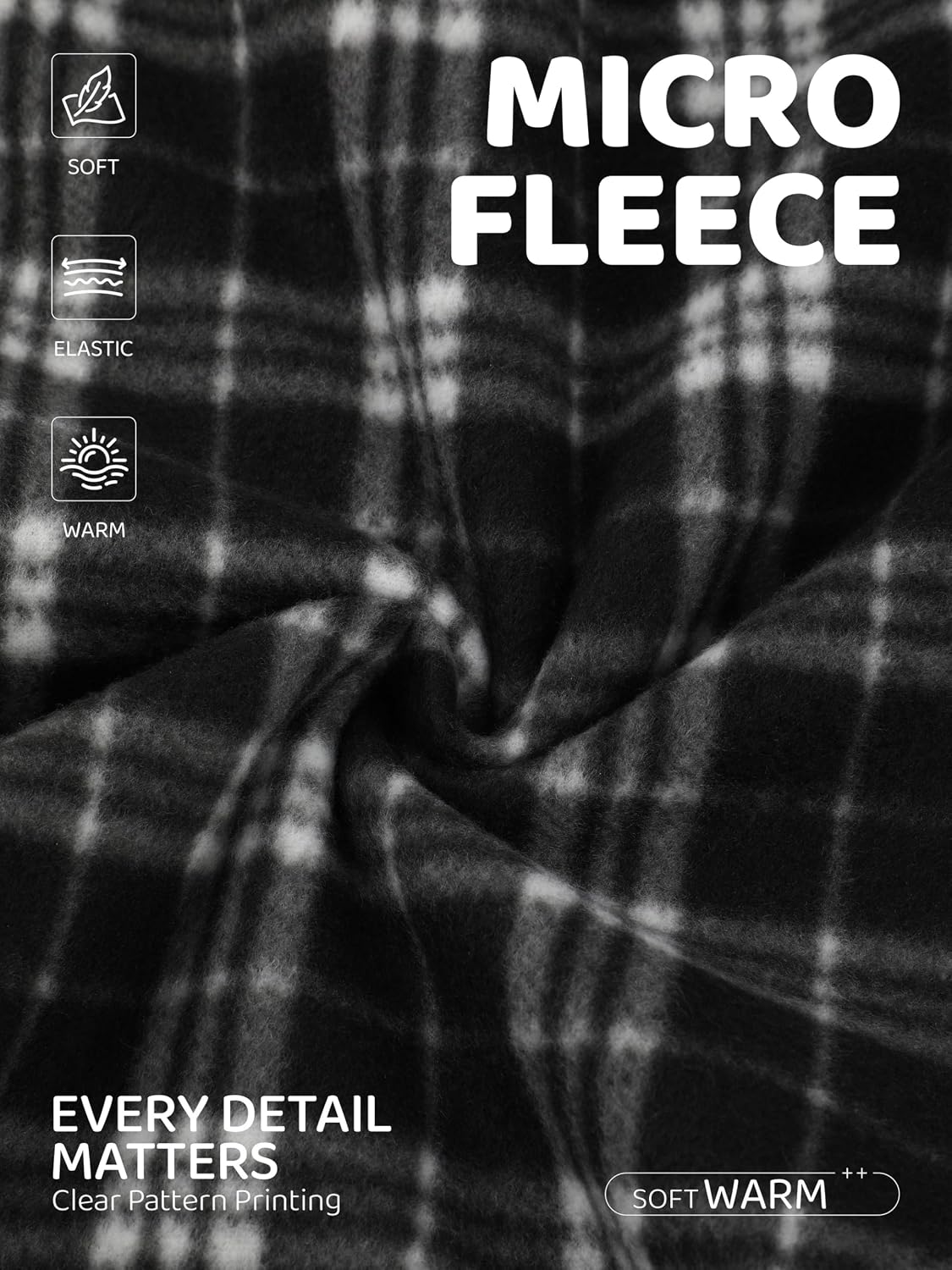 3 Pack Mens Pajama Pants Microfleece Plaid Sleep Lounge PJ Bottoms