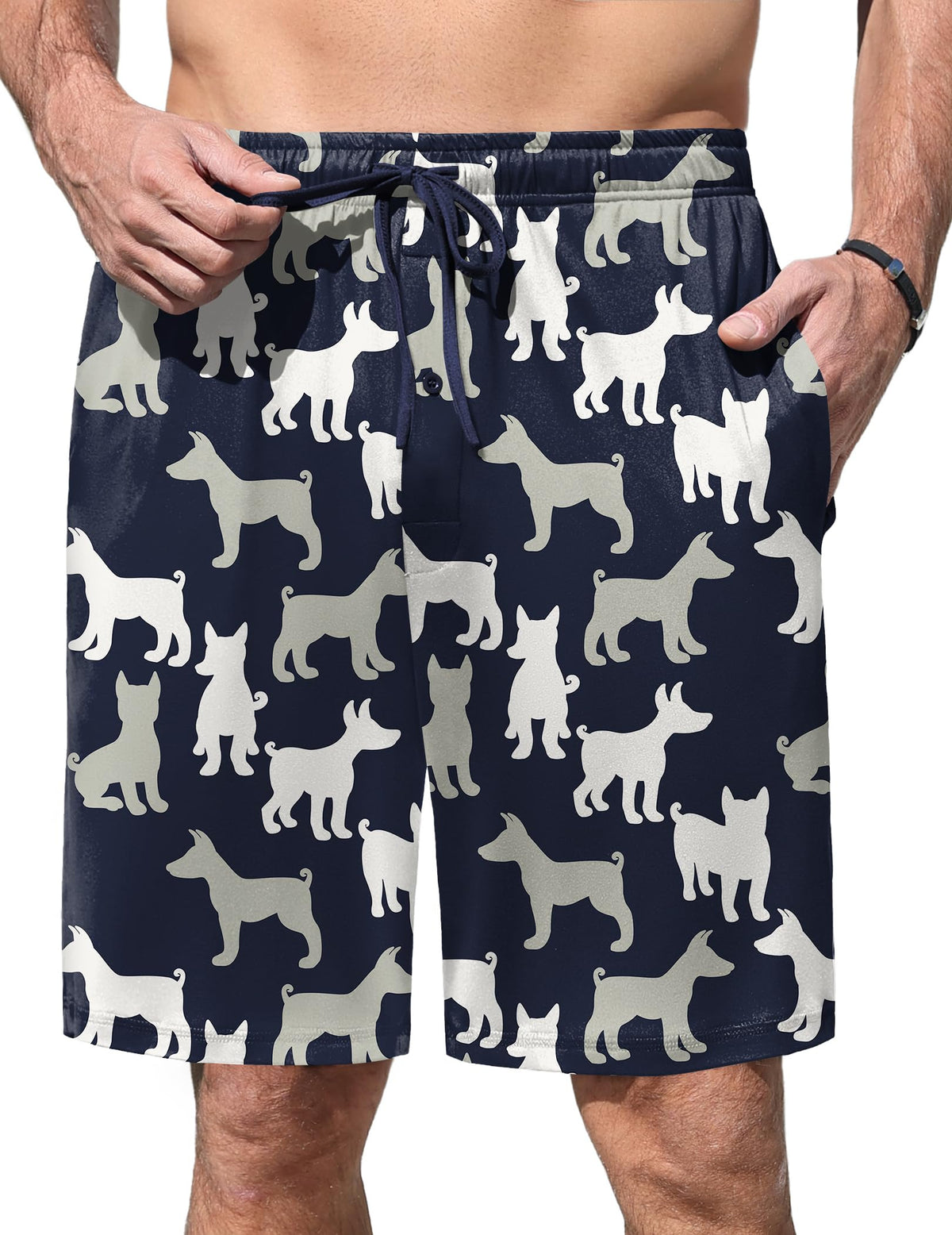 Ekouaer Men's Pajama Shorts Soft Sleepwear Bottoms Pj Shorts with Pocket