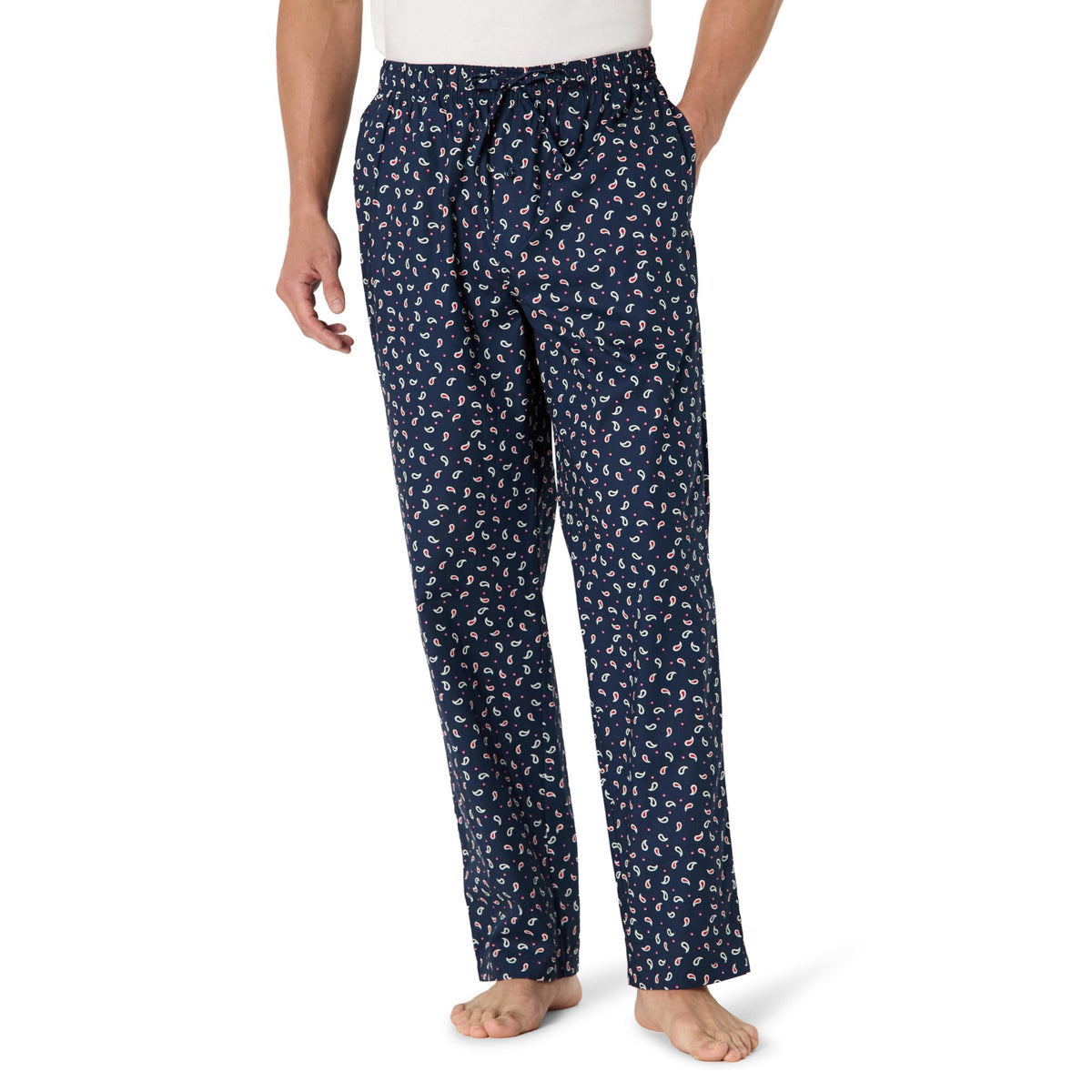 Amazon Essentials Men's Cotton Poplin Straight-Fit Pajama Pants with Pockets, Elastic Waist, Drawstring
