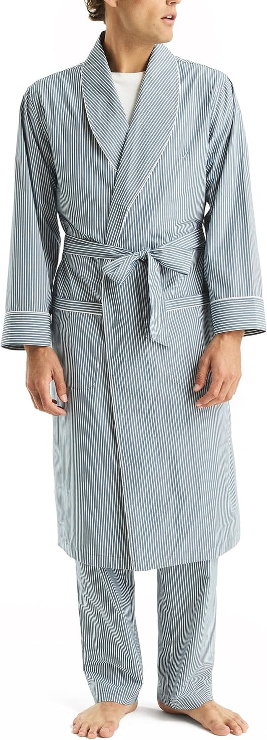 Nautica Men's Nautica Sustainably Crafted Striped Robe