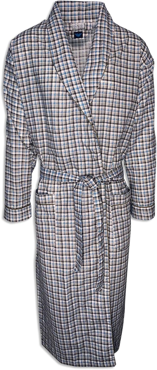 AMERICAN HEAVEN Mens 2-Pack Lightweight Sleep/Lounge Long Bath Robe -Premium Cotton Blend