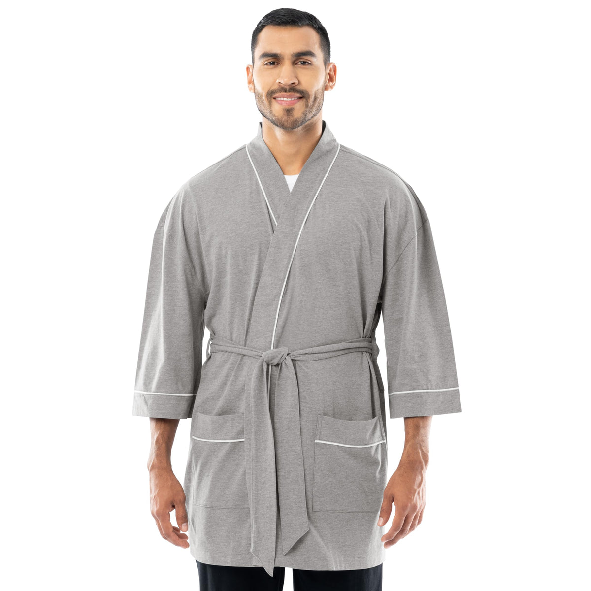 Fruit of the Loom Men's Jersey Knit Kimono Robe