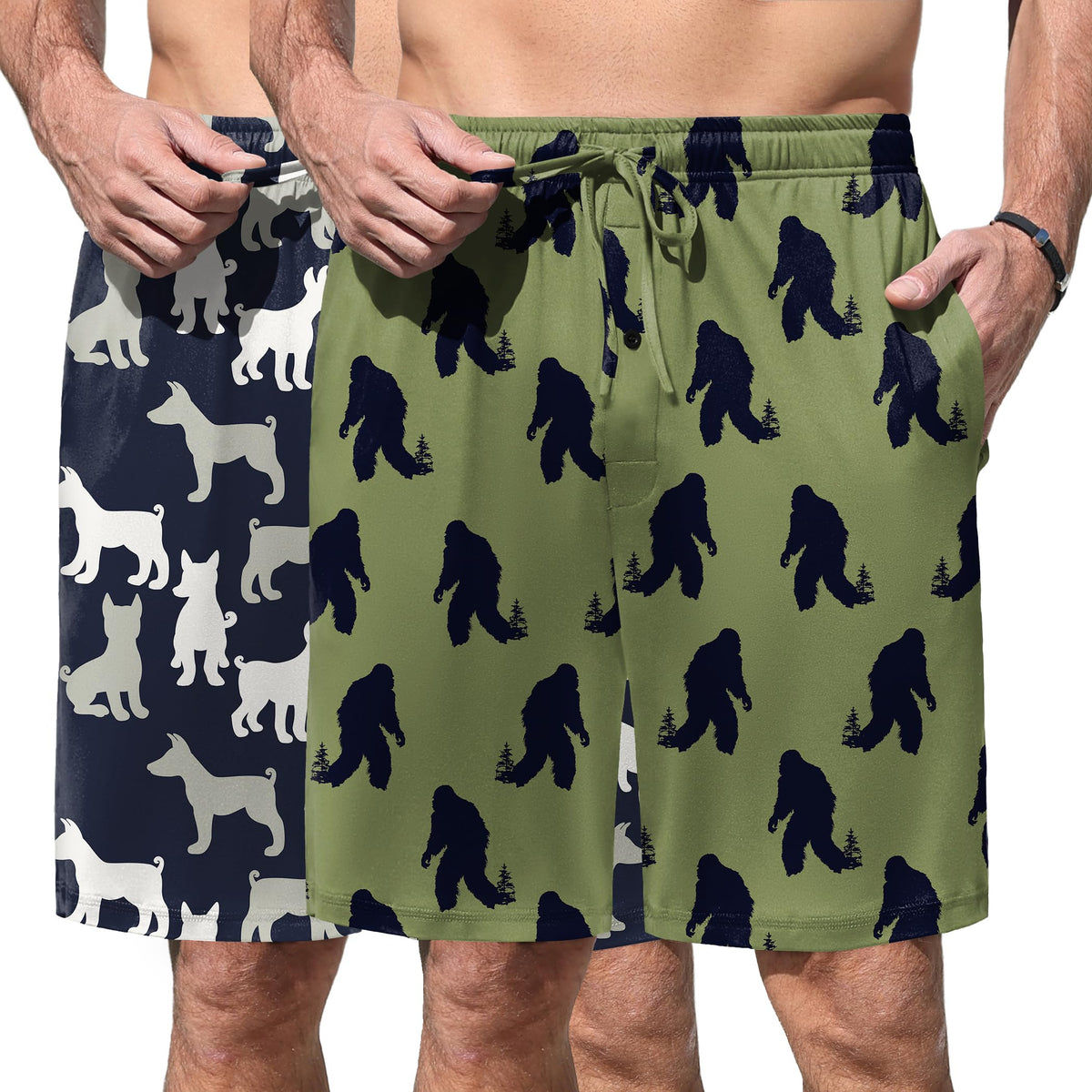 Ekouaer Men's Pajama Shorts Soft Sleepwear Bottoms Pj Shorts with Pocket
