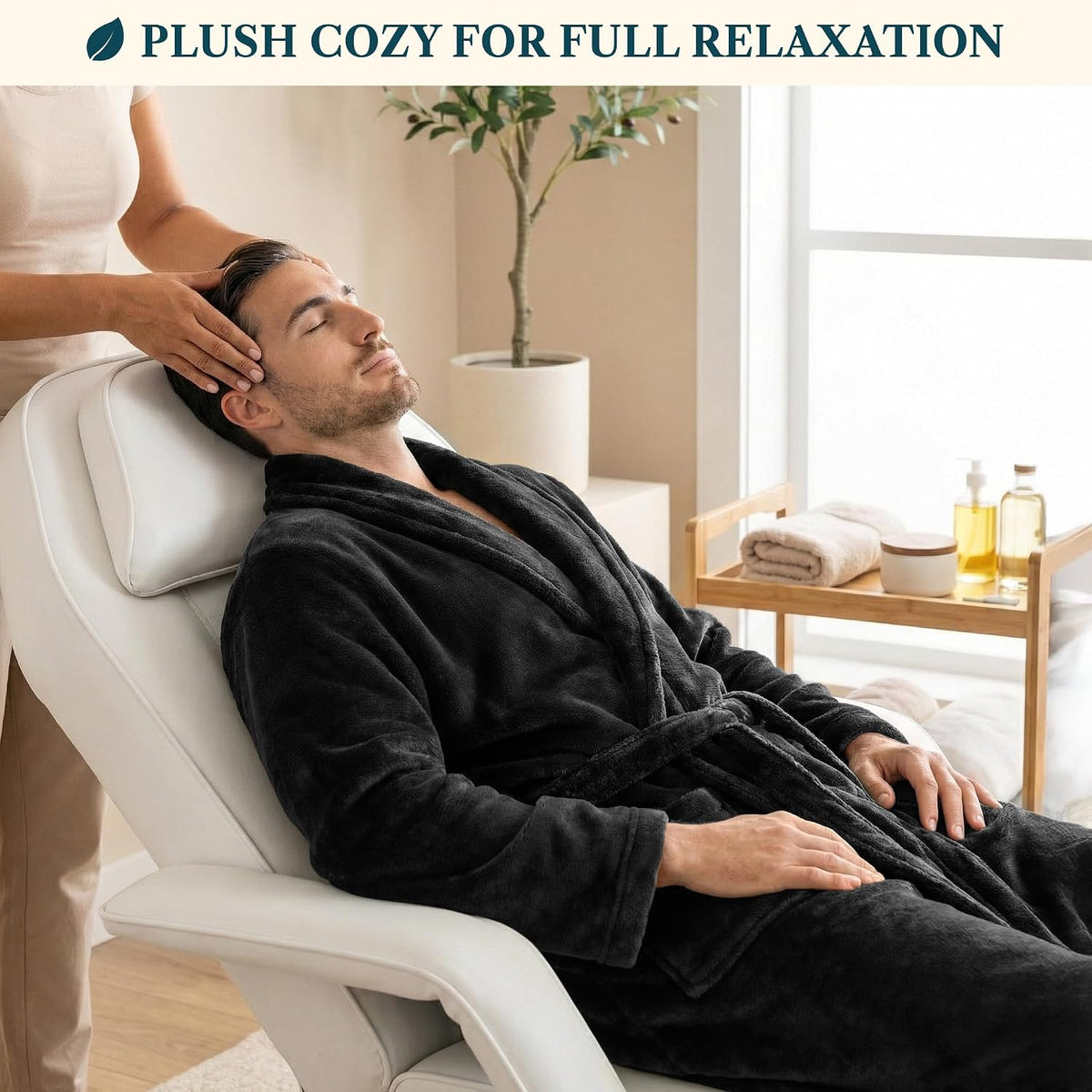 PAVILIA Mens Soft Fleece Bathrobe Lightweight Long Robe for Men Shower Bath
