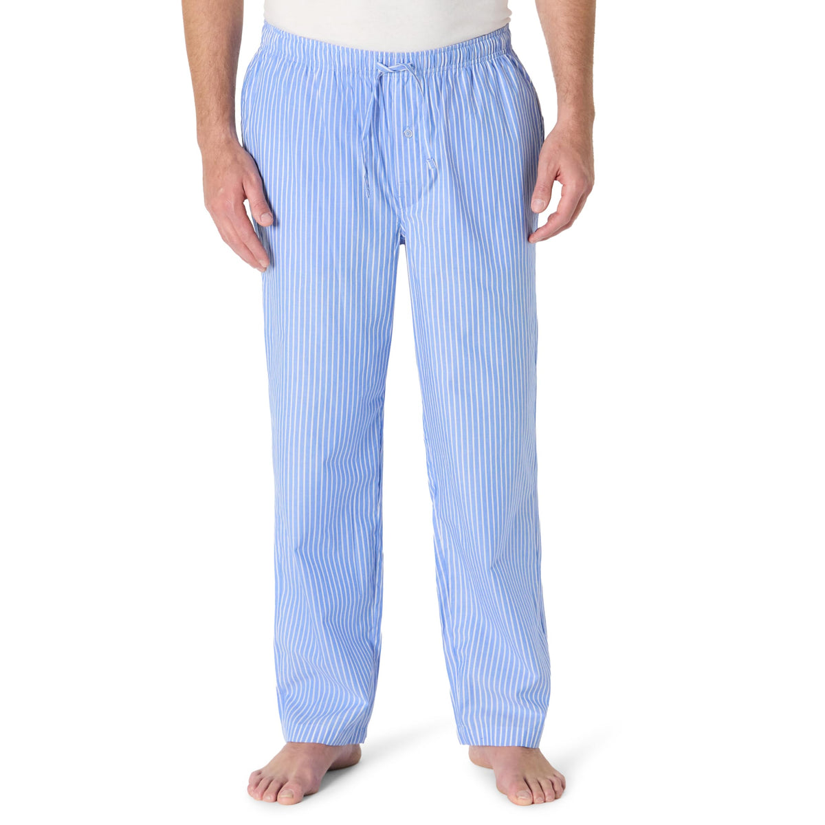 Amazon Essentials Men's Cotton Poplin Straight-Fit Pajama Pants with Pockets, Elastic Waist, Drawstring
