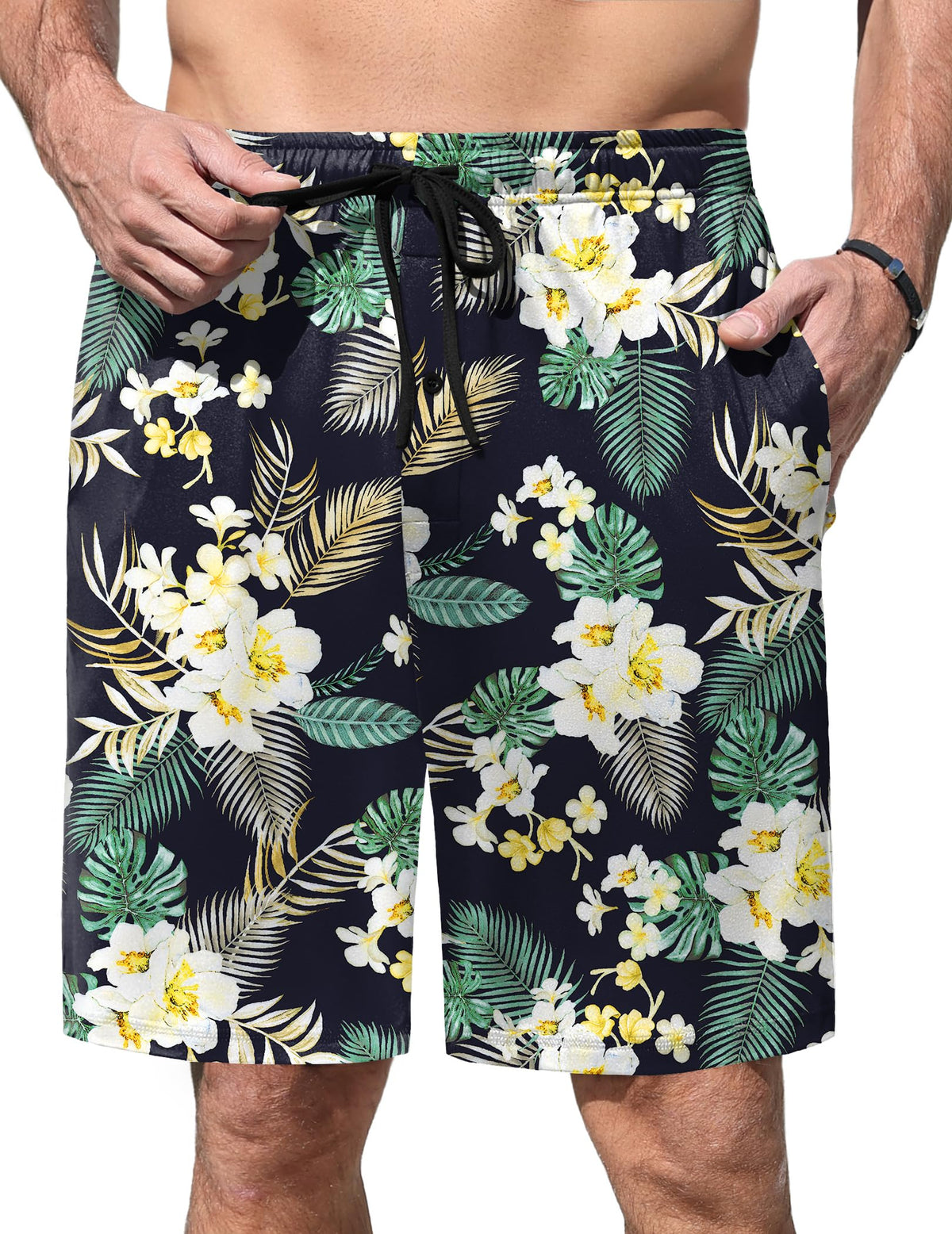 Ekouaer Men's Pajama Shorts Soft Sleepwear Bottoms Pj Shorts with Pocket
