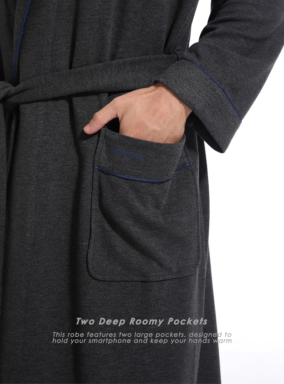 SlumberMee Luxurious Mens Robe, Year-round Shawl Collar Bathrobe for Men